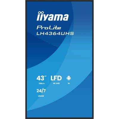 3. Flat screen iiyama LH4364UHS-B1AG 43 inches LCD UHD - 109.2 cm