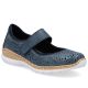Rieker N4299-14 women's comfortable velcro shoes, openwork, blue
