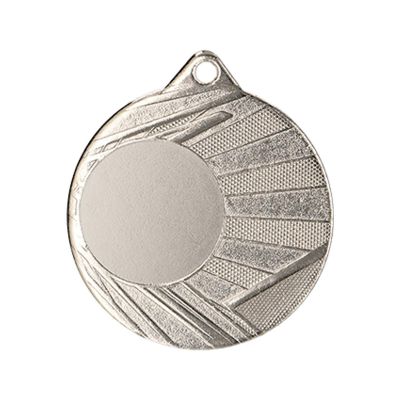 12. SILVER MEDAL WITH SPACE FOR A STICKER, DIAMETER 50mm