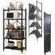 Folding shelf on wheels FS005 72x34xH163 black
