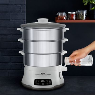 6. Tefal Convenient Series Deluxe VC502D 3-Basket Steamer, 900W Stainless Steel, White