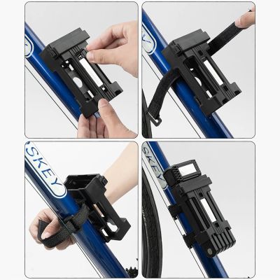 4. Rockbros LKXR2006 Folding Bike Lock with Key - Black