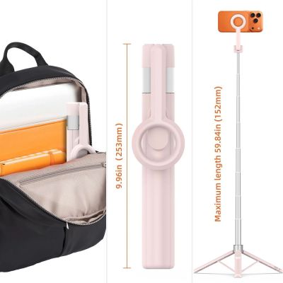 9. Tech-Protect L10S Bluetooth Selfie Stick - Pink Gray