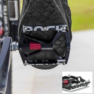6. Rockbros 37213071001 Aluminum Alloy Bicycle Pedal Set - Black