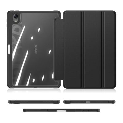 3. Dux Ducis Toby Armored Flip Smart Case for Oppo Pad with Stylus Holder Black