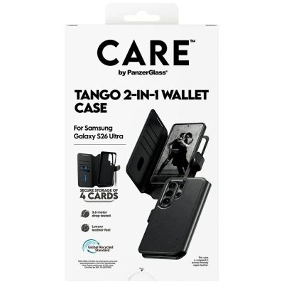 7. CARE by PanzerGlass Tango 2in1 Wallet Case for Samsung Galaxy S26 Ultra - Black