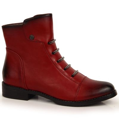 17. Jezzi W JEZ52G red insulated ankle boots with decorations