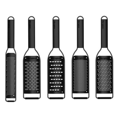 6. Microplane 43004 Hand Grater/Spiralizer Flat Grater Black