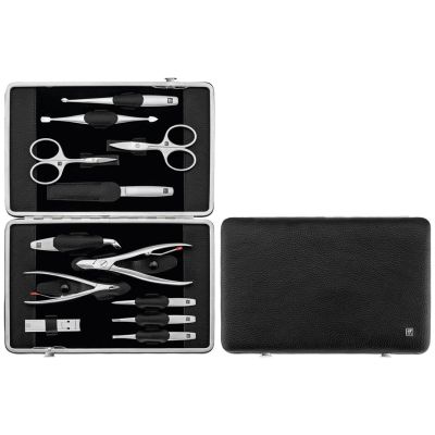 ZWILLING TWINOX Manicure Set – Black Leather Case, 12 Pieces