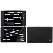 ZWILLING TWINOX Manicure Set – Black Leather Case, 12 Pieces