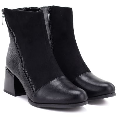 4. Women's insulated ankle boots with a block heel, black M.Daszyński SA269-5