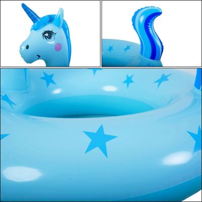4. INFLATABLE RING 70x70CM UNICORN BLUE 35657