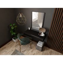 Dressing table with mirror PAFOS 80x41.6x100 black matt