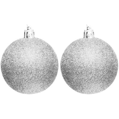 27. DECORATIVE PLASTIC BAUBLE SAFE 12 PCS DIA 60MM SILVER
