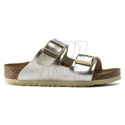 6. Birkenstock Arizona Kids Birko-Flor Electric Metallic Gold Narrow Girls' Flip-Flops (1014841)