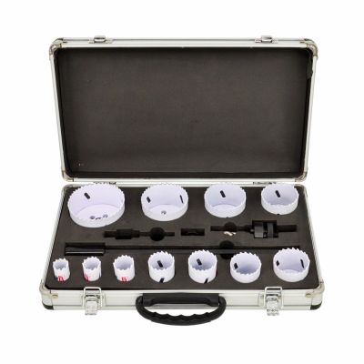 AWTOOLS BIMETAL HOLE SAWS SET 19-76mm 15 pcs BLACK LINE METAL CASE