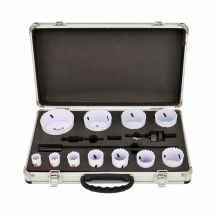 AWTOOLS BIMETAL HOLE SAWS SET 19-76mm 15 pcs BLACK LINE METAL CASE