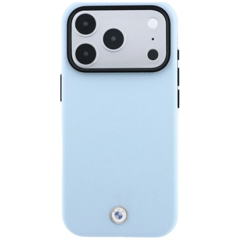 3. BMW Kevlar Metal Logo MagSafe Case for iPhone 18 Pro Max / 17 Pro Max – Blue