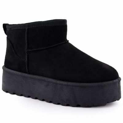 8. Women's black suede snow boots Potocki 16322