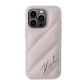 3. Karl Lagerfeld Diagonal Quilted Script case for iPhone 15 Pro - pink