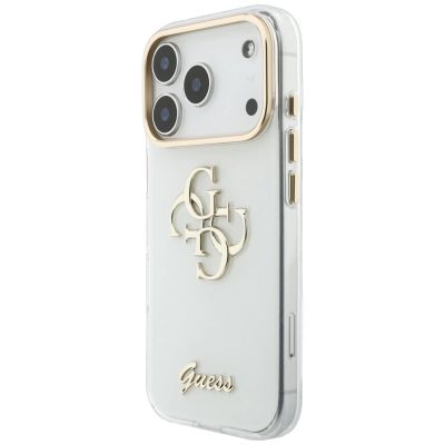 2. Guess IML 4G Script Metal Case for iPhone 17 Pro Max / 18 Pro Max - White