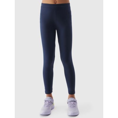 Girls' elastic cotton leggings 4F Junior