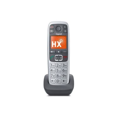 7. Gigaset E560HX int. handset with Gro button and charging cradle - platinum