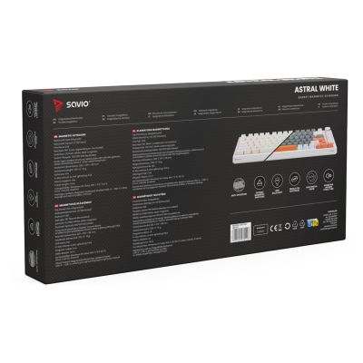 4. SAVIO MAGNETIC KEYBOARD ASTRAL WHITE OUTEMU WHITE JADE RGB 3 KEYCAPS COLORS