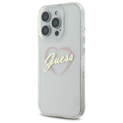 2. Guess IML Heart Case for iPhone 16 Pro Max - Transparent