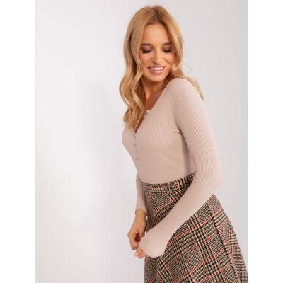 4. Beige striped blouse BASIC FEEL GOOD (RV-BZ-9209.36P)