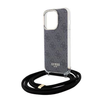 5. Guess Crossbody Cord 4G Print case for iPhone 15 Pro Max - black