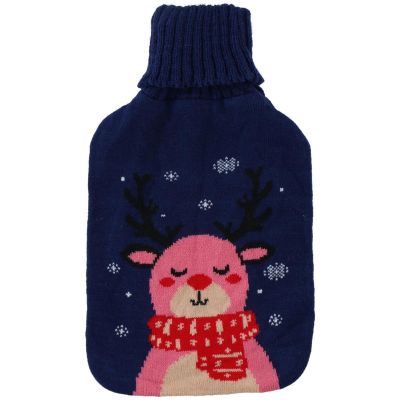 4. RUBBER HOT WATER BOTTLE IN ALPINA CASE 1.7L NAVY BLUE