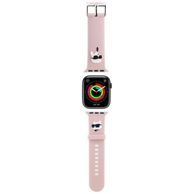 2. Karl Lagerfeld 3D Rubber Karl&Choupette Heads strap for Apple Watch 38/40/41mm - pink