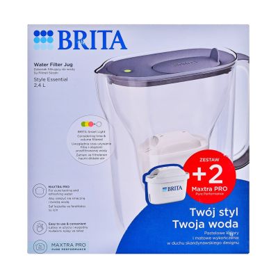 Brita Style Essential filter jug + 2 MaxtraPro PP cartridges (2.4l; dark blue)