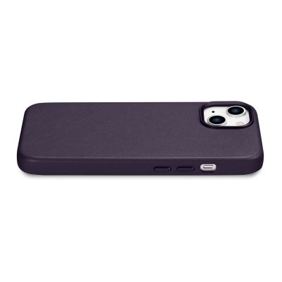 10. iCarer Case Leather Cover Case for iPhone 14 Plus Dark Purple (MagSafe Compatible)