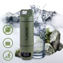 Extralink PURISOO+ BOTTLE WITH FILTER SYSTEM WITH PUMP 400ML UF + ACF FILTER Water filter bottle 0.4 l Green, Olive