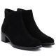 9. Women's leather ankle boots with a block heel, black Sergio Leone BT-52-S