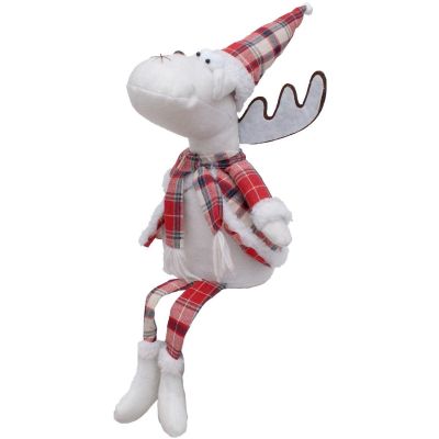7. DECORATIVE CHRISTMAS REINDEER RED CHECKERED 35+20CM