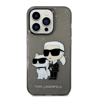 3. Karl Lagerfeld Glitter Karl&Choupette case for iPhone 14 Pro - black