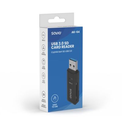 3. SAVIO SD CARD READER, USB 3.0 AK-64
