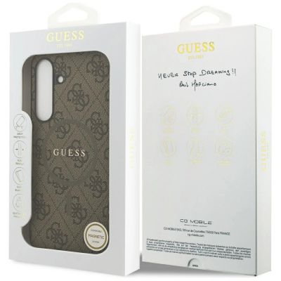 8. Guess 4G Ring Classic Logo MagSafe case for Samsung Galaxy S25 FE - brown