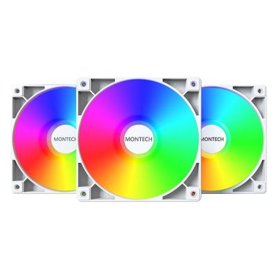 3. Montech GF120 PWM ARGB fan, 3 pcs - 120mm, white