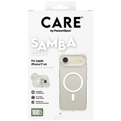 5. CARE by PanzerGlass Fashionable Samba Case w. White MagSafe for iPhone Air - Transparent