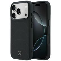 Mercedes Leather Mesh with Bow Line MagSafe Case for iPhone 17 Pro Max - Black