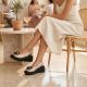 8. Women's gold leather wedge sandals Filippo DS7577