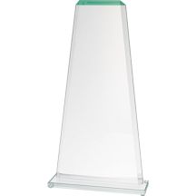 Glass trophy with a broken base