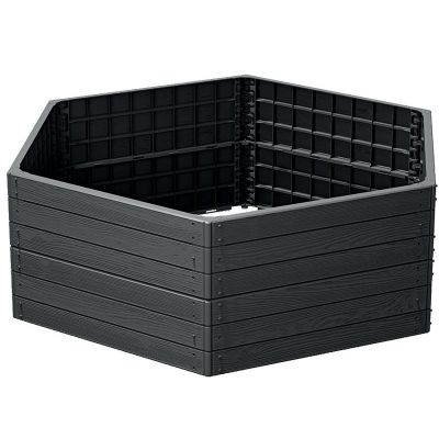 10. GARDEN BED EDGE BASE WOOD 6 ELEMENTS ANTHRACITE
