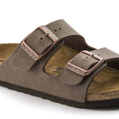 4. Birkenstock Arizona Kids Birko-Flor Nubuk Mocha narrow flip-flops for kids (0552893)