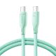 Joyroom Multi-Color Series S-A34 USB-C / USB-C PD 60W cable 1m - green