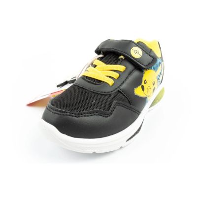 3. Leomil Pokemon children's sports shoes sneakers lightweight with velcro black yellow